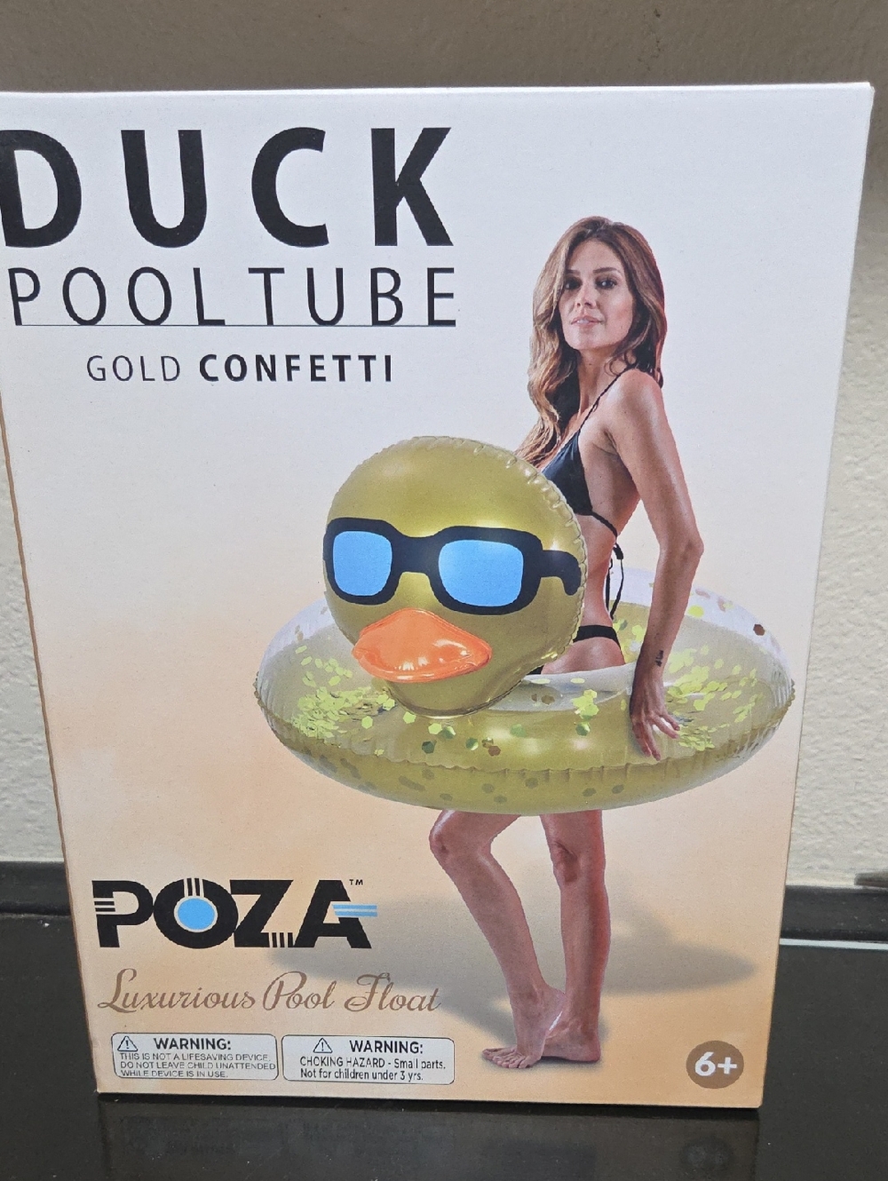 POZA Gold & SILVER Confetti Duck Pool Tube Float